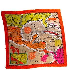 Echo Scarf Wrap Shawl Gulf of Mexico Map - Rare Design!